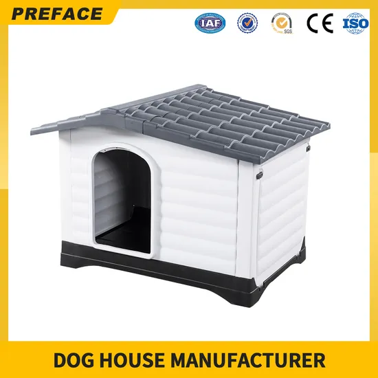 Casa de perro plástica al aire libre grande del animal doméstico de las perreras exteriores interiores impermeables del fabricante con la ventana
